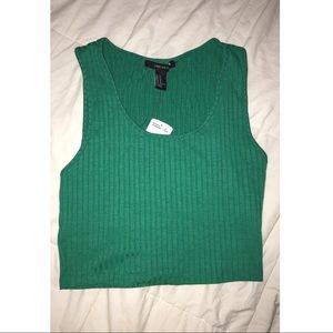 F21 green crop top tank